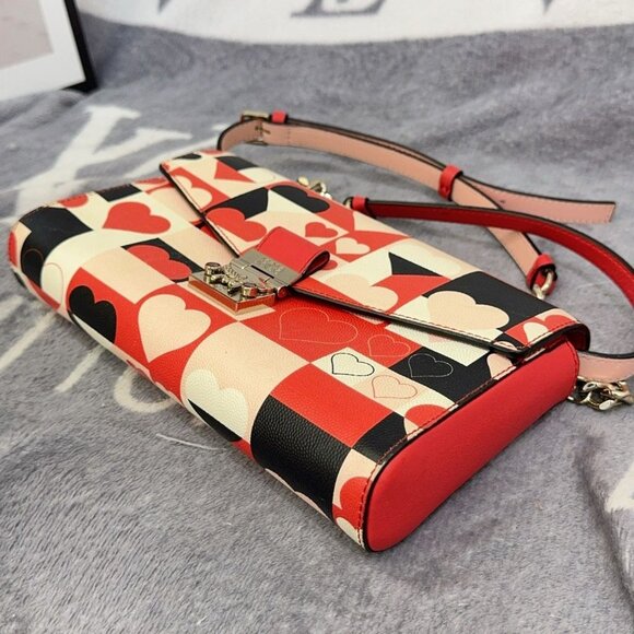 MCM #R Luxury Women's Millie Visetos Pink Color-Blocked Shoulder/Crossbody Bag - Picture 11 of 16